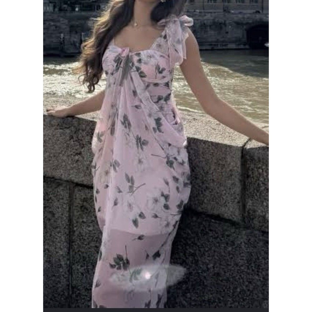 Lacemade Gardenia Breeze Dress Sz M Pink Floral Dress - Picture 4 of 11